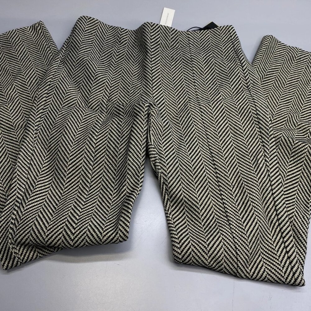 NEW LE SUPERBE Women's Pants Size 12 | Modern Love Herringbone Trousers